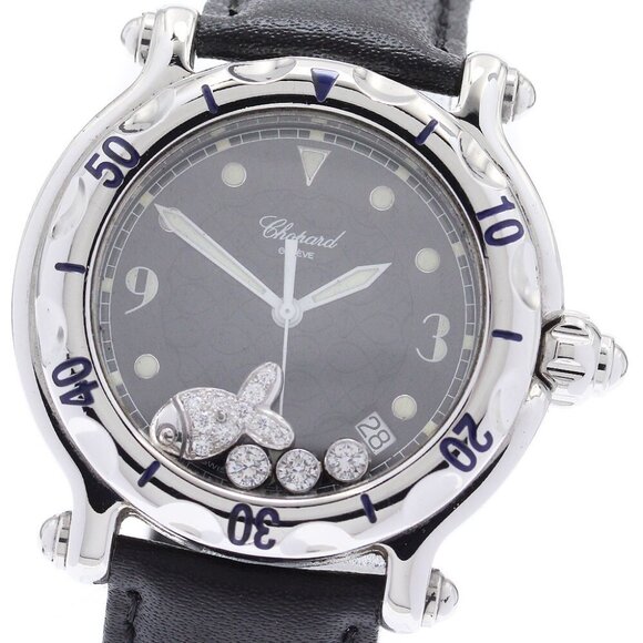 Chopard Happy sport happy fish 28/8347 Date black Dial Quartz Men's Watch_881601 - Picture 1 of 6